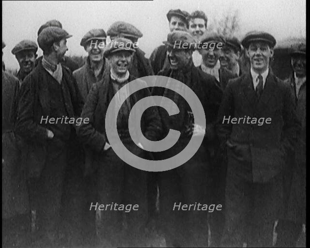 Group of Miners Posing for the Camera, 1929. Creator: British Pathe Ltd.