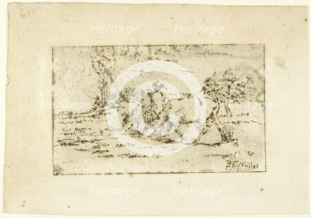 The Two Cows, c. 1847. Creator: Jean Francois Millet.