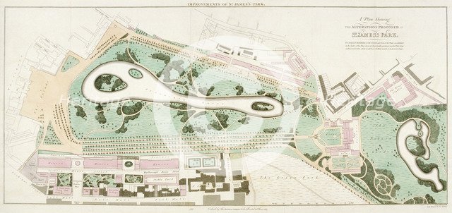 Plan of St James's Park, Westminster, London, 1710. Artist: Anon