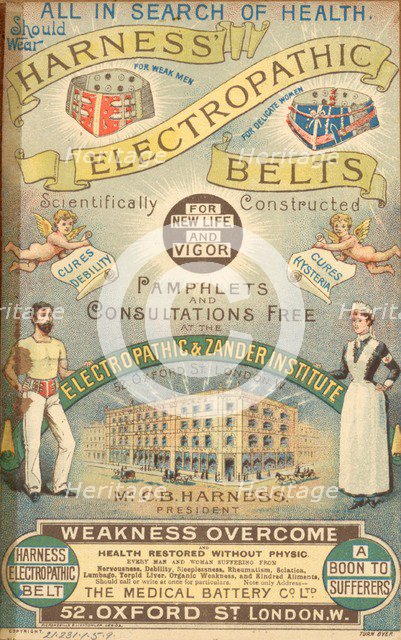 Harness Electropathic belt, 1890s. Artist: Unknown