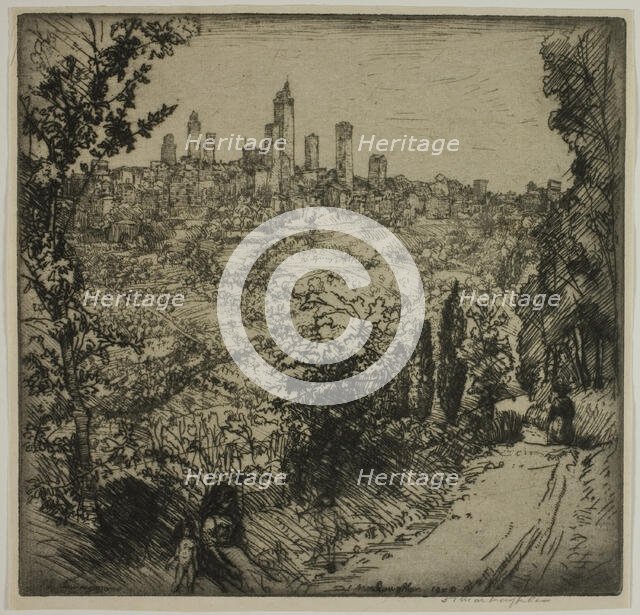 San Gimignano, 1909. Creator: Donald Shaw MacLaughlan.