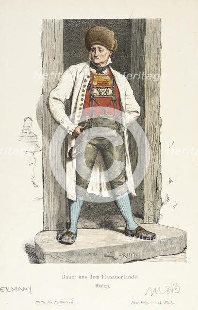 Costume Plate (Bauer aus dem Hanauerland, Baden), 1879. Creator: Unknown.