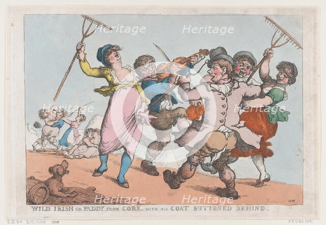 Wild Irish, or Paddy from Cork with his Coat Buttoned Behind, 1818., 1818. Creator: Thomas Rowlandson.