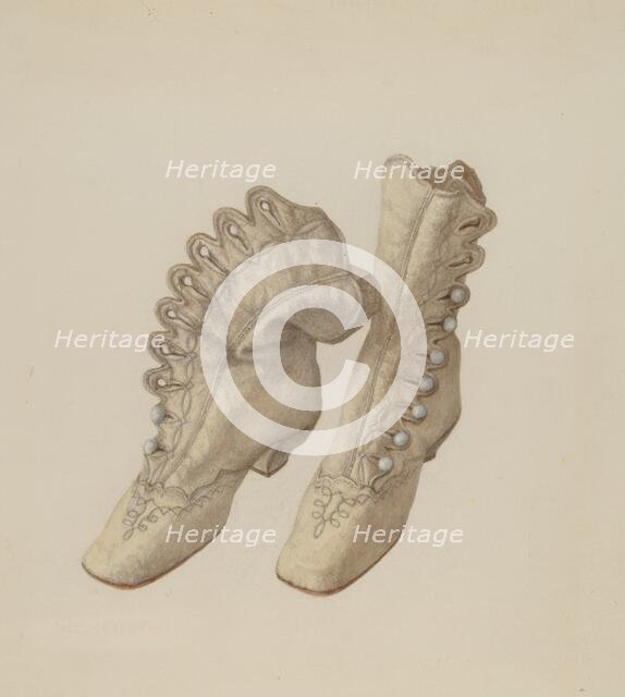 Child's Shoes, c. 1940. Creator: Stella Mosher.