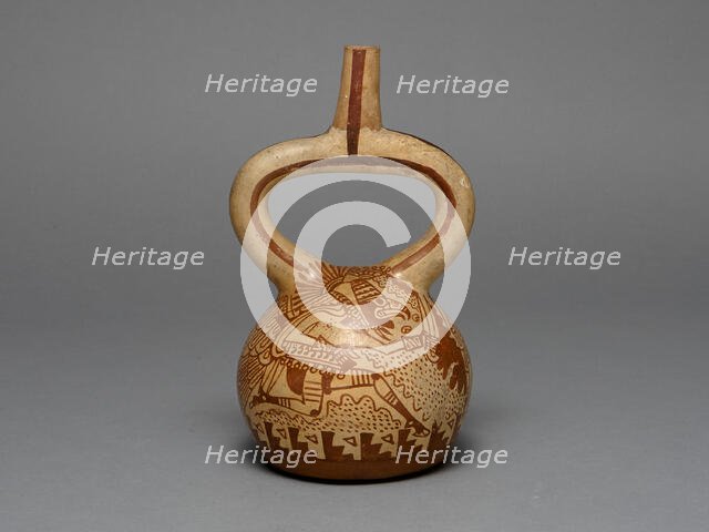 Stirrup Spout Vessel Depicting Costumed Runners, 100 B.C./A.D. 500. Creator: Unknown.