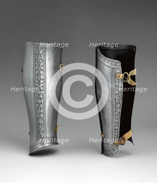 Pair of Greaves (Lower Leg Defenses), Italian, ca. 1550 to 1575. Creator: Unknown.