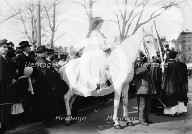 Suffrage parade, Inez Milholland, 1913. Creator: Bain News Service.