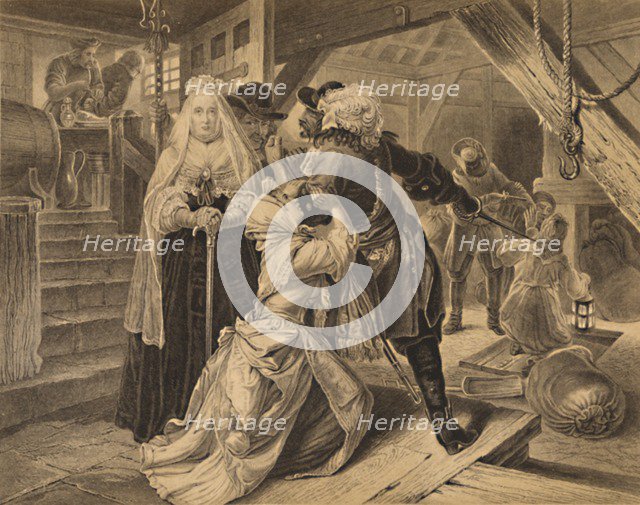 'Arrest of Alice Lisle for sheltering fugitives from the Battle of Sedgemoor, 1685', 1886. Artist: Charles Lawrie.