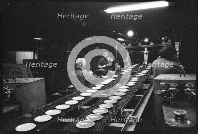 Workers on the shop floor, Wear Flint Glass Works, Alfred Street, Millfield, Sunderland, 1961. Creator: Eileen Deste.