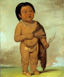 Tcha-aés-ka-ding, Grandson of Buffalo Bull's Back Fat, 1832. Creator: George Catlin.
