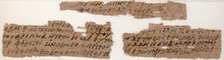 Papyri Fragments of a Letter, Coptic, 7th century. Creator: Unknown.