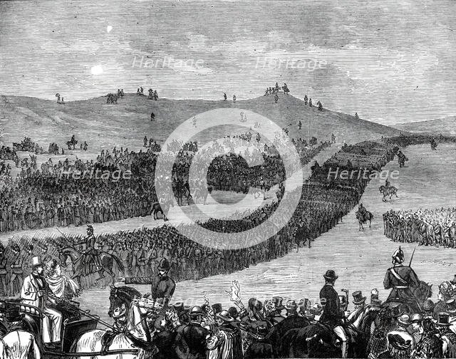 The Volunteer Review at Tring on Easter Monday: the March Past at Beacon Hill, 1876. Creator: Unknown.