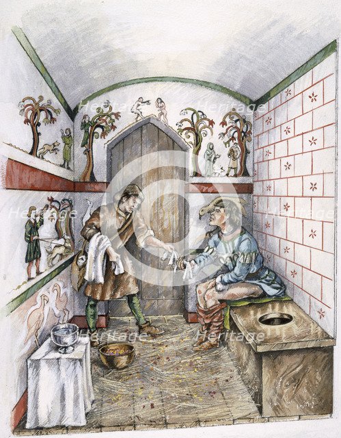 Medieval latrine, c1350, (c1990-2010). Artist: Peter Dunn.