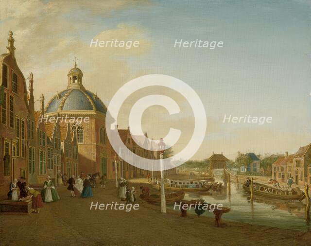The Docking Basin in the Barge Canal in Leidschendam, 1756. Creator: Paulus Constantijn la Fargue.