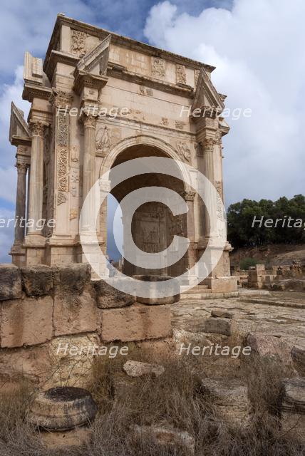Libya, Leptis Magna, Arch of Septimius Severus, 2007. Creator: Ethel Davies.