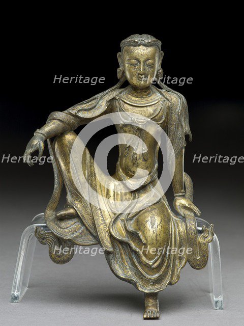 Seated figure of a bodhisattva, late 12th century-early 13th century.  Artist: Unknown.