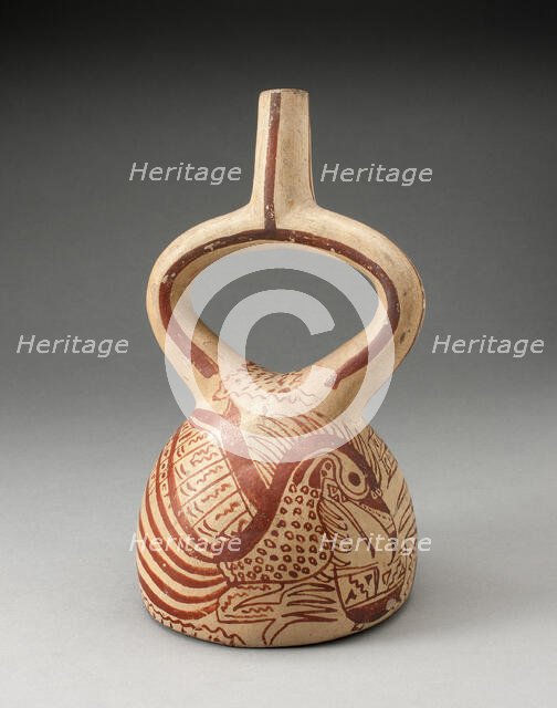 Stirrup Spout Vessel with Fineline Bird Motifs, 100 B.C./A.D. 500. Creator: Unknown.