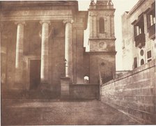 St. Paul's Cathedral, Valetta, Malta, with Bell Tower, 1846. Creator: Reverend Calvert Richard Jones.