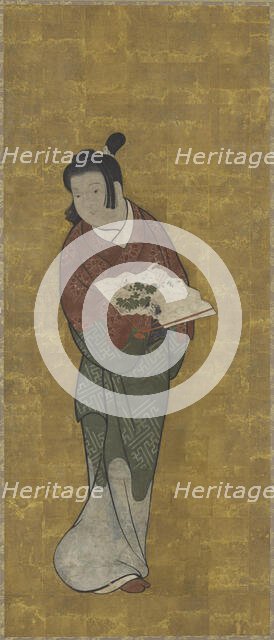 A boy with a fan, Edo period, late 17th century. Creator: Unknown.