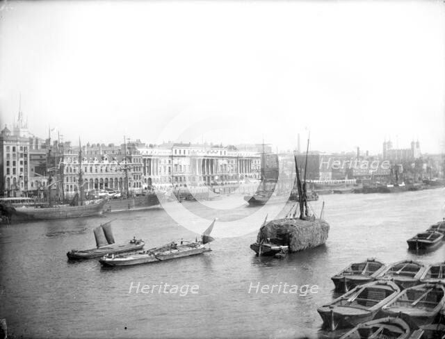 Looking across the Thames from Custom House, Lower Thames Street, City of London, GLA, 1880.  Creator: Henry Taunt.