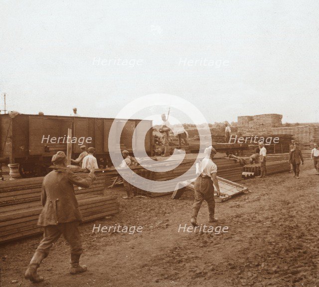 Prisoners, Genicourt, northern France, c1914-c1918. Artist: Unknown.