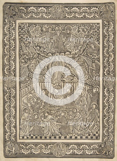 The Death, Assumption, and Crowning of the Virgin, ca. 1470-85. Creator: The Master of the Mountainlike Clouds and The Master of the Church Fathers' Border.