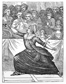Mlle la Chevaliere d'Eon de Beaumont fencing, 18th century. Artist: Unknown