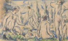 Bathers (recto); Landscape (verso), ca. 1888 (recto); n.d. (verso). Creator: Paul Cezanne.
