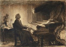 Franz Liszt at a Piano, 1904. Creator: Herkomer, Sir Hubert von (1849-1914).