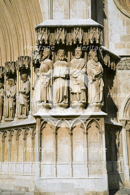 Carving detail, entrance of Tarragona Cathedral, Catalonia, Spain, 2007. Artist: Samuel Magal