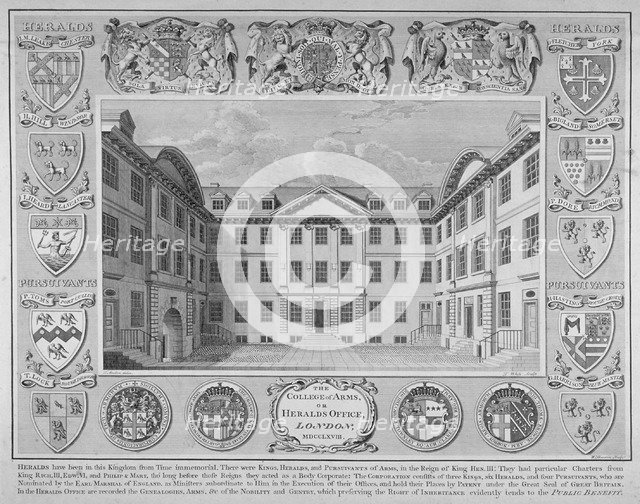 College of Arms, City of London, 1768. Artist: William Sherwin