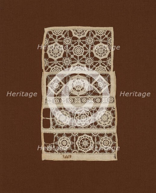 Fragment of a Sampler, England, 1669. Creator: Unknown.