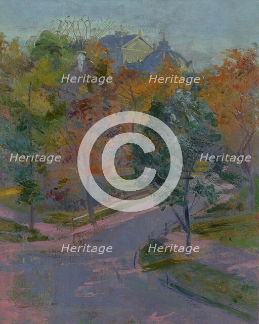 View of the Municipal Theatre Krakow from Zacisze Street, 1894. Creator: Stanislaw Wyspianski.