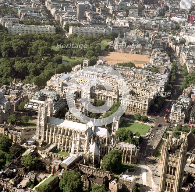 Westminster Abbey and Whitehall, London, 2002. Artist: EH/RCHME staff photographer