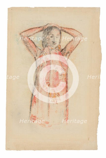 Tahitian Girl in a Pink Pareu, 1894. Creator: Paul Gauguin.
