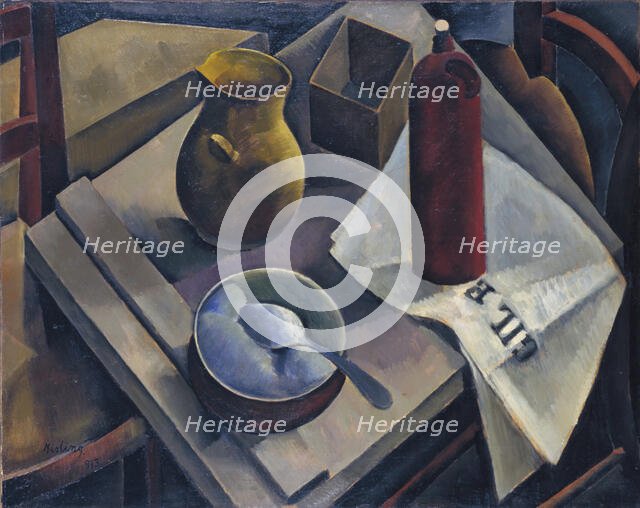 Still Life with News Paper , 1913. Creator: Kisling, Moïse (1891-1953).