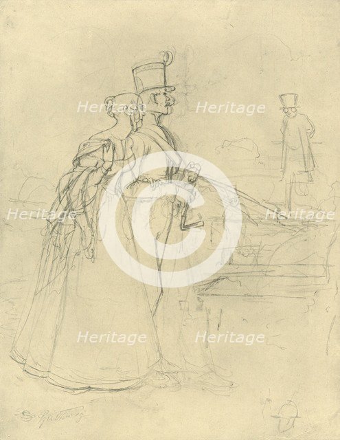 'Die Begegnung', mid-late 19th century, (c1924).  Creator: Carl Spitzweg.