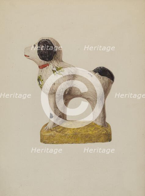 Chalkware Dog, c. 1940. Creator: Zabelle Missirian.