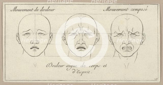 Mouvement de douleur, Douleur aigue de corps et d'Esprit, Mouvement composé (from Car..., 1695-1720. Creator: Sébastien Le Clerc the Younger.