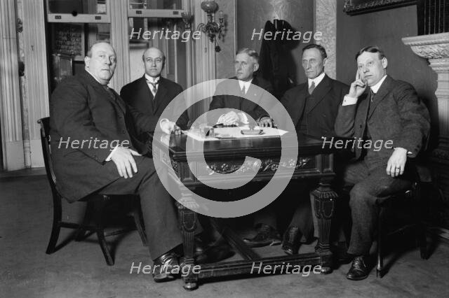 Ollie James, J.M. Waller, John R. Downing, J.C. Utterback, Capt. C.C. Calhoun, between c1910-c1915. Creator: Bain News Service.