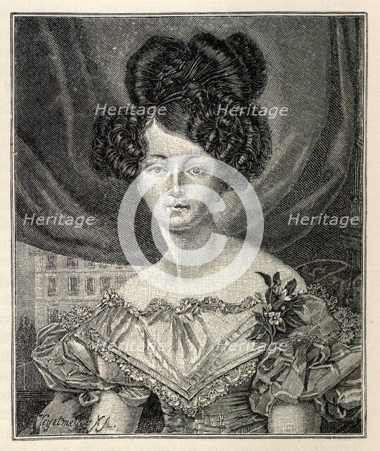 Augusta of Saxe-Weimar-Eisenach as Princess of Prussia, 1829. Creator: Tegetmeyer, August Heinrich Ferdinand (1844-1912).