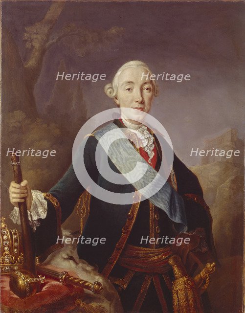 Portrait of the Tsar Peter III of Russia (1728-1762), 1761. Artist: Pfandzelt, Lucas Conrad (1716-1786)