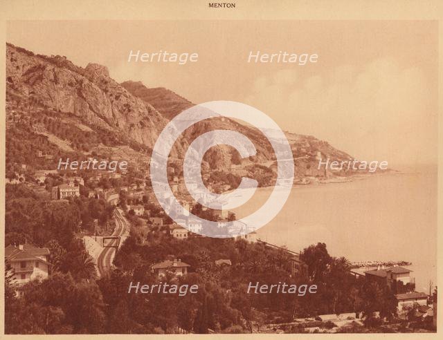 'View of Garavan and the Italian Frontier, Menton', 1930. Creator: Unknown.