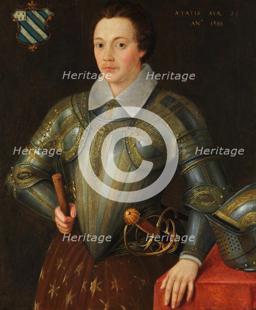 Sir John Shurley of Isfield (1565-1632). Creator: British Painter (dated 1588).