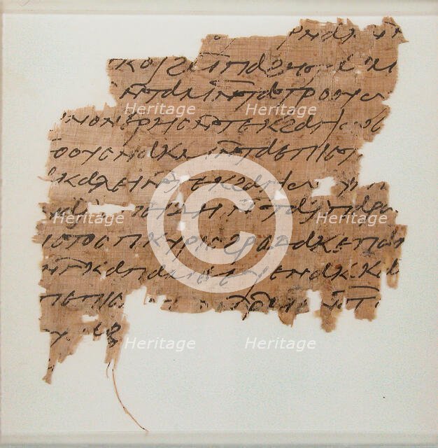 Papyrus Fragment of a Letter, Coptic, 7th century. Creator: Unknown.