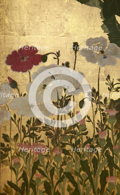 Screen with spring and summer flowers, 1st half of the 18th century. Creator: Watanabe Shiko.