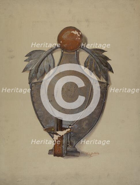 Pa. German Tin Sconce, c. 1937. Creator: William L Antrim.