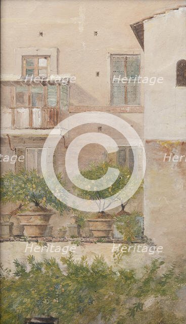 Italian Study. Patio with Lemon-Trees in Flowerpots. Creator: Lars Jacob von Röök.