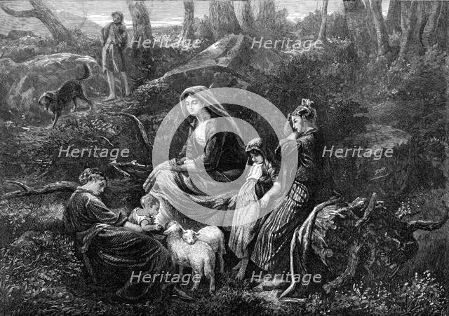 "A Highland Pastoral", by P. R. Morris, in the exhibition of the Royal Academy, 1872. Creator: Unknown.