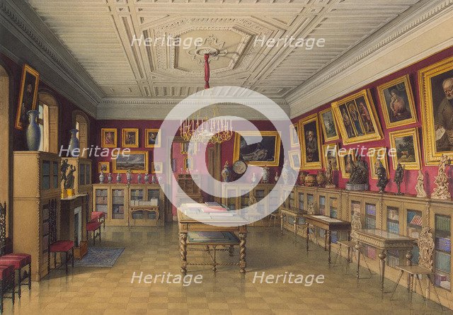 The Stroganov Palace in Saint Petersburg. Library, 1865. Artist: Mayblum, Jules (19th century)